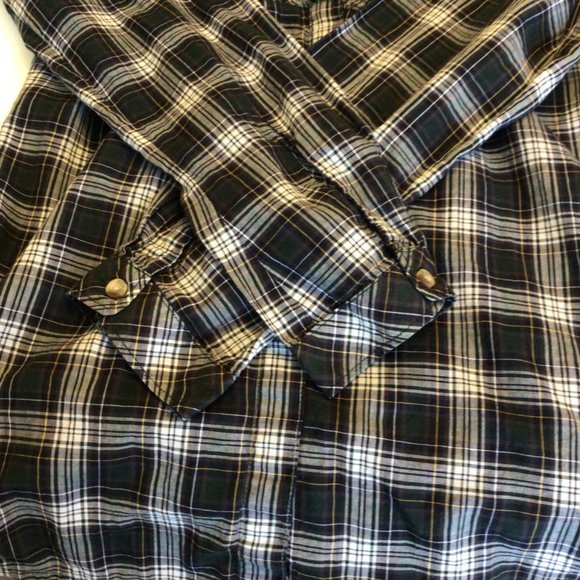 Eddie Bauer Women’s Plaid Blouse Western Style Pattern Size Small - Picture 6 of 8